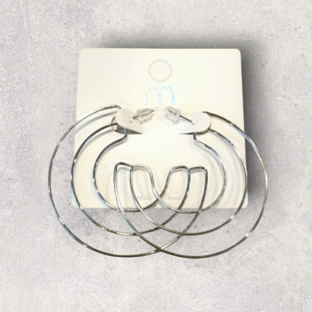 3 for $15  Silver Hoop Earrings